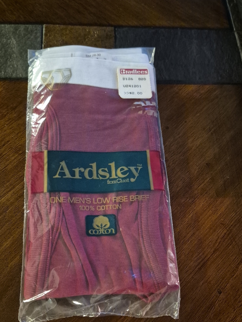 Vintage Men's Low Rise Briefs - Maroon (Pack) New Old Stock Small